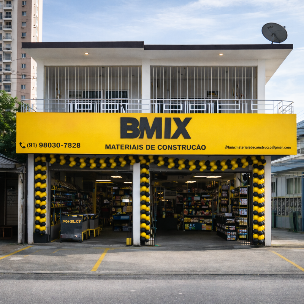 Fachada da loja BMIX Materiais de Construção